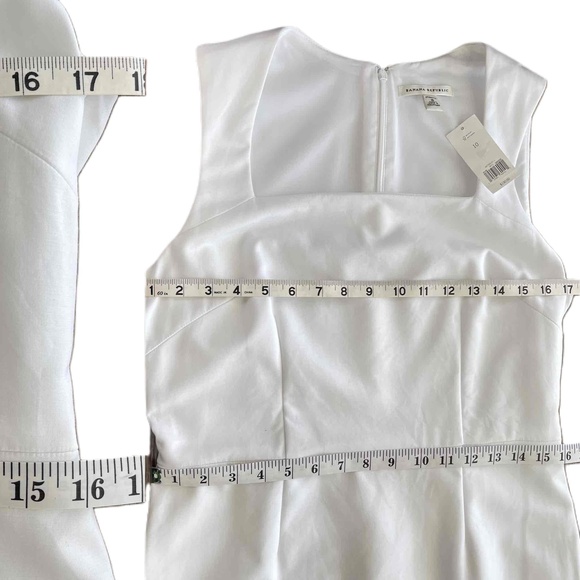 Banana Republic | Sleeveless Knit Ponte  Dress | White | Sz 10 - Picture 9 of 10